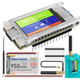 Mesh Node T114 Board V2 with Case and 950mAh Battery Set, TFT Display nRF52840 SX1262 Module Support LoRa Bluetooth 5.0 GPS Solar Panel Power Supply for Meshtastic Arduino LoRawan IOT (915MHz Antenna)