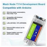 Mesh Node T114 Board V2 with Case and 950mAh Battery Set, TFT Display nRF52840 SX1262 Module Support LoRa Bluetooth 5.0 GPS Solar Panel Power Supply for Meshtastic Arduino LoRawan IOT (915MHz Antenna)