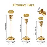 6pcs Gold Candle Holders, Candlestick Holders Taper Candle Holders for Pillar Candles Sticks Holder Decor Halloween Christmas Decorations Candle Candelabros para Centros de Mesa (Gold)