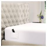 DREAMCARE Twin XL Fitted Sheet - Extra Deep Pocket Fitted Sheet - Fits up to 21 inch Mattress - Deep Pocket Twin XL Sheets - Hotel Luxury - Oeko-Tex Certified Sheets - 1 Fitted Sheet Only (White)