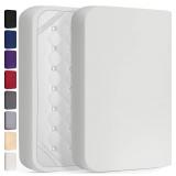 DREAMCARE Twin XL Fitted Sheet - Extra Deep Pocket Fitted Sheet - Fits up to 21 inch Mattress - Deep Pocket Twin XL Sheets - Hotel Luxury - Oeko-Tex Certified Sheets - 1 Fitted Sheet Only (White)