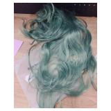 Akstore 28 inch Fashion Wigs Long Wavy Curly Hair Cosplay Wig (Grey Green)