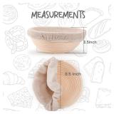 DOYOLLA Bread Proofing Baskets Set of 2 8.5 inch Round Dough Proofing Bowls w/Liners Perfect for Home Sourdough Bakers Baking