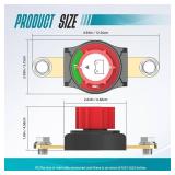 Battery Disconnect Switch, Hilictokt Side Post Battery Disconnect Switch On/Off 275A 12V-48V Power Cut Off for Car Vehicle RV and Boat
