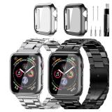 REASDEN Stainless Steel Band and Case Compatible With Apple Watch Iwatch Ultra Series 11 10 9 8 7 6 5 4 3 2 1 SE 49mm 45mm 46mm 44mm 42mm 41mm 40mm 38mm,Men Women Classic Classy Metal Business