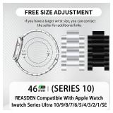 REASDEN Stainless Steel Band and Case Compatible With Apple Watch Iwatch Ultra Series 11 10 9 8 7 6 5 4 3 2 1 SE 49mm 45mm 46mm 44mm 42mm 41mm 40mm 38mm,Men Women Classic Classy Metal Business