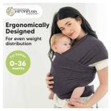 KeaBabies Baby Wrap Carrier - All in 1 Original Baby Carrier Newborn to Toddler Sling, Easy to Wear, Hands Free Bonding, Lightweight, Breathable Infant Wraps (Mystic Gray)