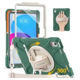 BRAECN for iPad (A16) 11th/10th Generation case 11/10.9 inch 2025/2022 Heavy Duty Shockproof Protective with Pencil Holder Screen Protector 360°Rotating Stand Handle and Shoulder Strap Full Body Cove