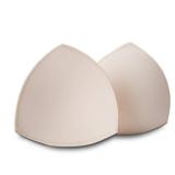 SERMICLE Bra Inserts 4 Pairs, Bra Pads Sewed Stitched Removable for Sports Bra B/C,C/D and D/E Cup Optional (Beige Triangle, C/D Cup)