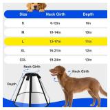 Lainergie Adjustable Soft Dog Cone Collar for After Surgery Recovery, Comfortable Pet Recovery Protective Collar for Medium Large Dogs, Elizabethan Dog Neck Collar (L, Black)