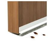 Door Sweep for Bottom of Door, 39.2\ L Integrated Design with Brush, Self Adhesive Under Door Draft Stopper for Bottom of Door, Door Seal Dust/Noise/Hot or Cold Air Insulation, White 2\in Win