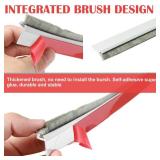 Door Sweep for Bottom of Door, 39.2\ L Integrated Design with Brush, Self Adhesive Under Door Draft Stopper for Bottom of Door, Door Seal Dust/Noise/Hot or Cold Air Insulation, White 2\in Win
