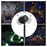 Outdoor Laser Lights, Moving RGB Halloween Christmas Projector Light Waterproof with Remote Control 3 Colors Motion Firefly Decorative Star Light Show for Holiday House Garden Yard Party Decorations