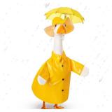 FuWeave Spring Baby Goose Outfit Raincoat and Umbrella for 17ftft Lawn Porch Baby Goose Costume Plastic Raincoat Clothes for Spring Outdoor Patio Yard Lawn Decoration