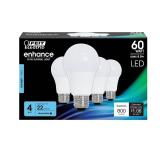 Feit Electric A19 LED Light Bulb, 60W Equivalent, Dimmable, 800 Lumens, E26 Medium Base, 5000K Daylight, CRI 90, 25,000 Hour Lifetime, UL Listed, Damp Rated, 4 Pack, OM60DM/950CA/4
