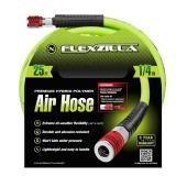 Flexzilla Air Hose with ColorConnex Industrial Type D Coupler and Plug, 1/4 in. x 25 ft., Heavy Duty, Lightweight, Hybrid, ZillaGreen - HFZ1425YW2-D