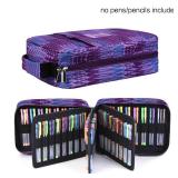 qianshan Pencil Case Holder Slot -?Holds 202 Colored Pencils or 136 Gel Pens with Zipper Closure - Large Capacity Pen Organizer for Watercolor Pens or Markers - Perfect for Beginner and Artist Purple
