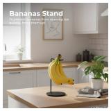 Libken Banana Holder Stand  Black Powder Coated Metal Banana Tree with Heavy Base  Minimal Scandinavian Design, Rust Resistant and Durable Banana Hook for Kitchen Countertop Fruit Storage