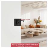 Matte Black Pocket Door Lock, 3-Pack Privacy Pocket Door Hardware, Pocket Door Handles, Pocket Door Lock Latch with Pull, 2-3/4x2-1/2, for 1.38-1.77 Thickness Door