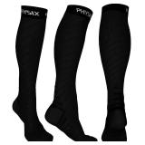 Physix Gear Compression Socks - Best Men and Womens Compression Sock for Circulation, Running, Nurses, Athletic Use Sock Compression, Blood Pressure Socks, Calcetines de , All, Black, S/M