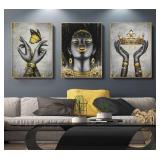 3Pcs Black Queen Canvas Wall Art Modern Abstract African Queen Poster Print Gallery Home Decor Painting Suitable for Living Room Bedroom Office Studio 12x16 inch Frameless