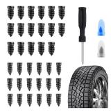 Salior 35PCS Tire Plug Kit with Screwdriver,Rubber Flat Tire Repair Kit for Fast Repair of Tire Punctures,Durable Car Tire Repair Kit Self-Service Repair Nails for Car Motorcycle Truck (35PCS)