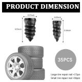 Salior 35PCS Tire Plug Kit with Screwdriver,Rubber Flat Tire Repair Kit for Fast Repair of Tire Punctures,Durable Car Tire Repair Kit Self-Service Repair Nails for Car Motorcycle Truck (35PCS)