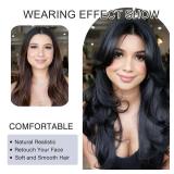 Jolelyne Long Wavy Layered Wig Highlight Honey Blonde Mixd Golden Brown Wigs with Curtain Bangs for Black White Women Synthetic Long Stright Ombre Light Brown Butterfly Haircut 24inch