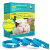 Calming Collar for Cats - Cat Collar Infused with Synthetic Pheromones - Cat Pheromone Diffuser Necklace for Anxiety Relief, Travel, Keeping Kitty Quiet - 4 Weeks Supply Each Collar (Blue, 4P)