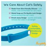 Calming Collar for Cats - Cat Collar Infused with Synthetic Pheromones - Cat Pheromone Diffuser Necklace for Anxiety Relief, Travel, Keeping Kitty Quiet - 4 Weeks Supply Each Collar (Blue, 4P)
