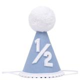 YOUAME Boys Blue Half Birthday Cake Smash Outfit - Six Months Baby Party Crown Hat and Photo Props