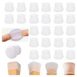 Pack of 24 - Silicone Chair Leg Caps | White Chair Leg Caps for 6 Chairs | Anti Slip Silicone Chair Leg Floor Protectors for Chairs | Wood Chair Protectors for Wooden Floors