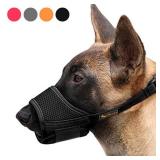 HEELE Dog Muzzle,Soft Nylon Muzzle Anti Biting Barking Chewing,Air Mesh Breathable Drinkable Adjustable Loop Pets Muzzle for Small Medium Large Dogs 4 Colors 4 Sizes (Black, L)