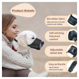 HEELE Dog Muzzle,Soft Nylon Muzzle Anti Biting Barking Chewing,Air Mesh Breathable Drinkable Adjustable Loop Pets Muzzle for Small Medium Large Dogs 4 Colors 4 Sizes (Black, L)