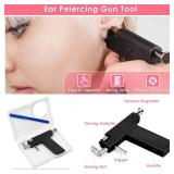Professional Ear Piercing Gun Kit, Reusable Piercing Gun with Stainless Steel Piercing Earrings Studs, Crystal Earrings for At Home Salon Earlobe Cartilage Helix Tragus Piercing Tool Kit