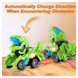 Hirger Transforming Dinosaur Car Toy for Kids, Auto Transformer Monster Truck Toys with Light and Sound for Toddler 1 2 3 4 5 Year Old, Birthday Gifts for Boy