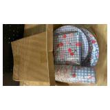 LemonRoad 100 Pieces Cherry Blue Gingham Paper Plates, Cups Napkins Set Cherry Party Supplies 25 Pcs 9\ 25 Pcs 7\in Plates, 25 Cups, 25 Napkins for Parties, Picnics, Birthdays, Baby Showersin