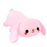SQEQE Weighted Bunny Plush, Weighted Bunny Stuffed Animal, Cute Plushies Soft Pink Pillow Toy Gift for Kids Adults 23.6 Inch, 3.1 Lbs