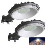 deerdance LED Barn Light, 80W 120V Hardwired Dusk to Dawn Outdoor Lighting with 10000LM 5000K Daylight, IP65 Waterproof Area Street Lights for Outdoor Barns Farmhouse Garage Yard Warehouse (2Pack)