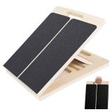 Slant Board for Calf Stretching, Adjustable Wooden Incline Board with Anti-Slip EVA Base, 300LB Capacity Portable Calf Stretcher for Physical Therapy, Squats, Ankle and Heel Support at Home/Gym