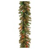 National Tree Company Pre-Lit Artificial Christmas Garland  Green  Evergreen  Multicolor Lights  Plug In  Christmas Collection  9 Feet