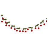 LUJIYY Soft and Realistic Handmade Cherry Felt String Garlands for Party Accessory Vibrant and Cute Birthdays Decoration, 5cmx4.5cm, Red