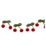LUJIYY Soft and Realistic Handmade Cherry Felt String Garlands for Party Accessory Vibrant and Cute Birthdays Decoration, 5cmx4.5cm, Red