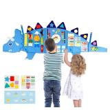 Oirtmiu Dinosaur Montessori Busy Board for Kids: 16 Activities Sensory Wall for Baby 6-12 Months 2 3 4 5 Years - Fine Motor Skills and Early Learning Toys for Toddlers