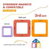 Coodoo Upgraded Magnetic Blocks Tough Tiles STEM Toys for 3+ Year Old Boys and Girls Learning by Playing Games for Toddlers Kids, Compatible with Major Brands Building Blocks - Starter Set