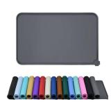 Reopet Waterproof Pet Feeding Mat with High Raised Edges, Heavier and Thicker Placemats for Cat Dog Water Bowl with BPA Free, Dogs Cats Food Mats for Messy Drinkers to Prevent Spill and Protect Floors