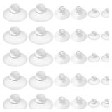 LuluEasy 30 Pieces 3 Sizes Clear Suction Cups for Glass Without Hooks, Small Rubber Suction Cups for Home Organization Festival Christmas Decoration Window (Assorted Sizes 0.8 + 1.2 + 2.2 inch)
