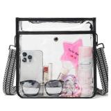 Bluome Clear Bag for Stadium Events 12 x6 x12, Clear Crossbody Purses for Women Concerts Stadium Approved Work Beach with Adjustable Guitar Strap