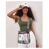 Bluome Clear Bag for Stadium Events 12 x6 x12, Clear Crossbody Purses for Women Concerts Stadium Approved Work Beach with Adjustable Guitar Strap