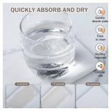 4PCS Water Absorbing Stone Tray for Sink, Fast Drying Stone Sink Tray, Water Absorbent Diatomite Trays, Diatomaceous Coaster, Stones Drying Trays for Bathroom Sinks and Kitchen Counter